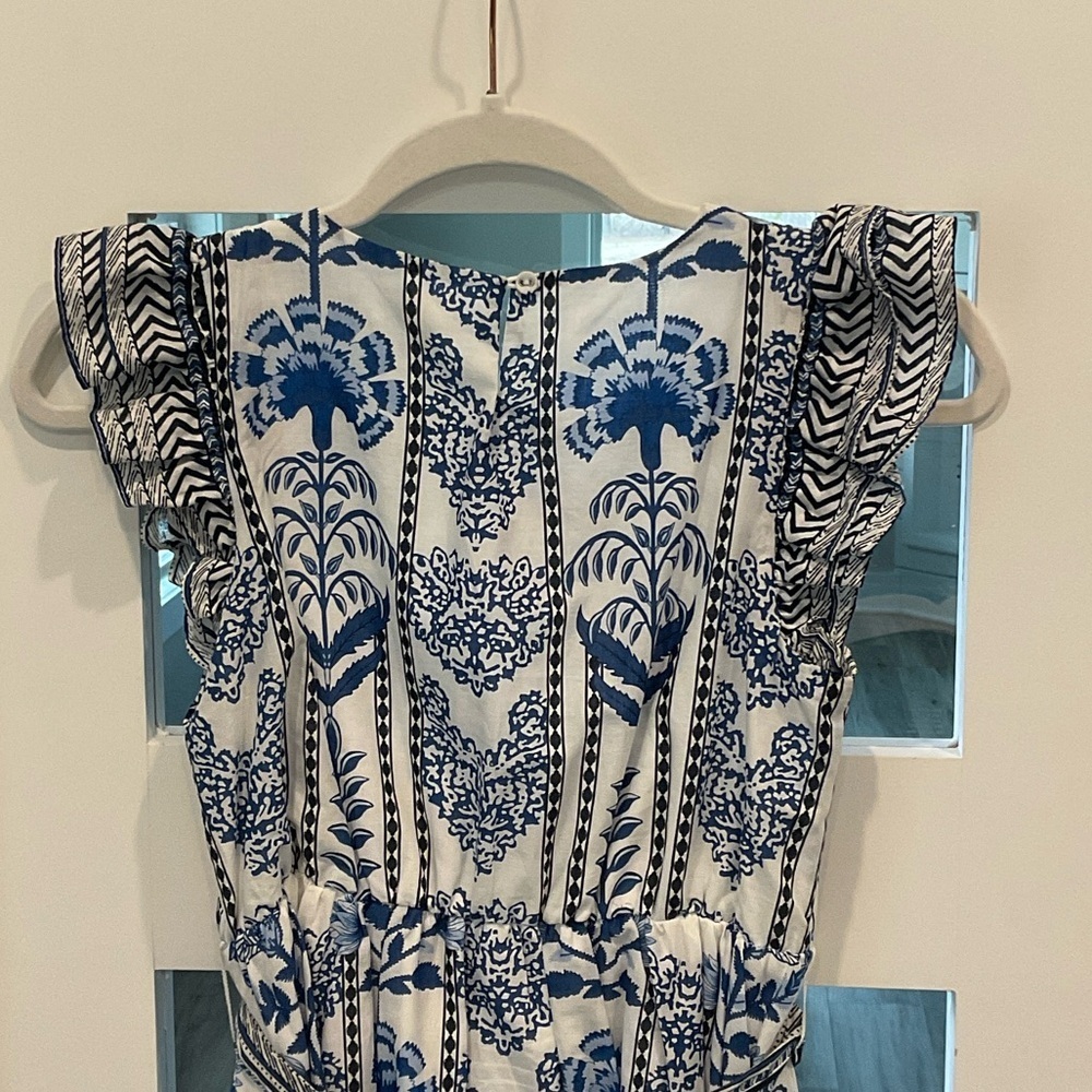 Blue and White Girls Casual Dress Size L - Picture 4 of 10
